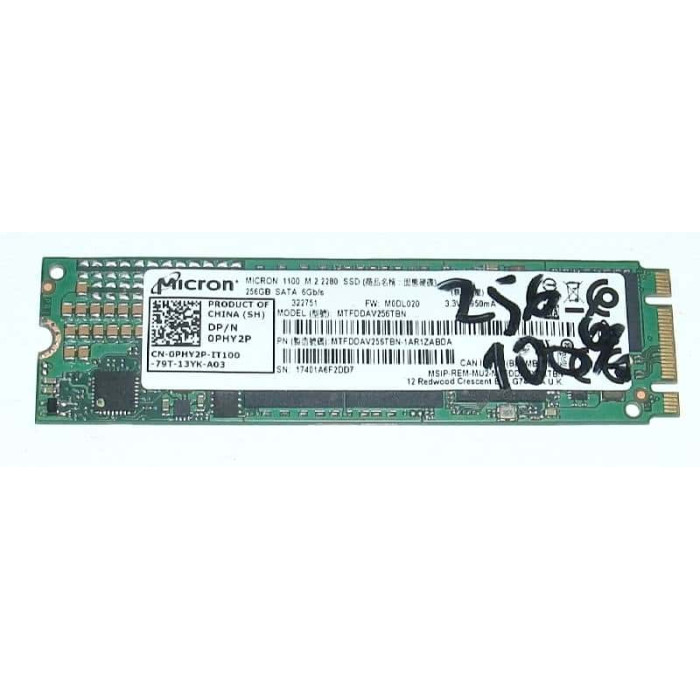 Micron mtfddav256tbn 256GB SSD M.2 2280 Sata 3 PCIe Solid State Drive