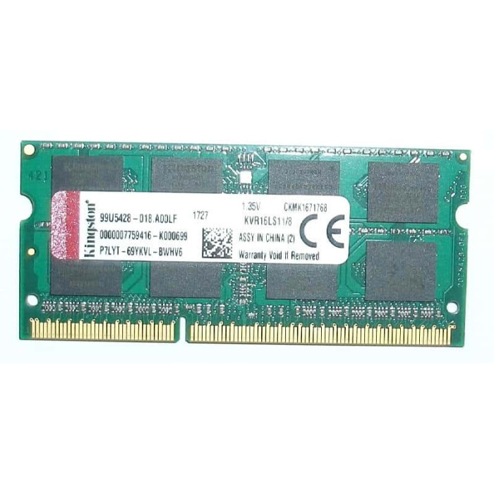 Kingston 8GB PC3L-12800S DDR3-1600mhz SODIMM