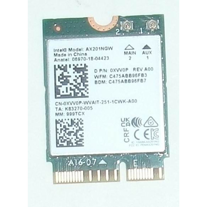 Wifi адаптер Intel ax201ngw WiFi 6, 2.4Gbps, 802.11ax, M.2 за Dell Latitude 3520
