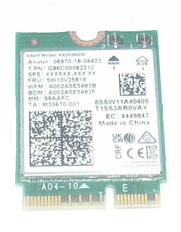 Wifi адаптер Intel ax201ngw WiFi 6, 2.4Gbps, 802.11ax, M.2 за Lenovo V15 G4