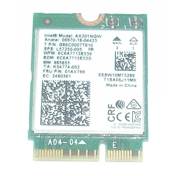 Wifi адаптер Intel ax201ngw WiFi 6, 2.4Gbps, 802.11ax, M.2 за HP ProBook 450 G7 455 G7