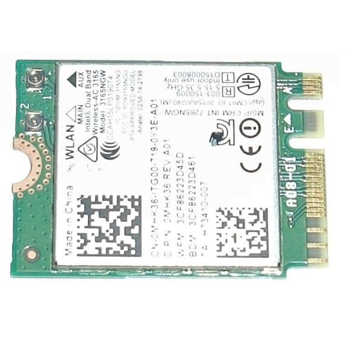 Wifi адаптер Intel Dual Band Wireless-AC 3165 Bluetooth 4.2 за Dell Inspiron 15-5567 Vostro 15-3568