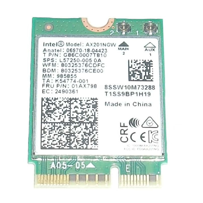 Wifi адаптер Intel ax201ngw WiFi 6, 2.4Gbps, 802.11ax, M.2 за Lenovo ThinkPad E15 Gen 1