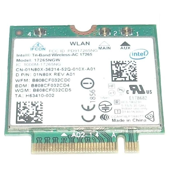Wifi адаптер Intel® Tri-Band Wireless-AC 17265 от Dell Latitude 13 7350