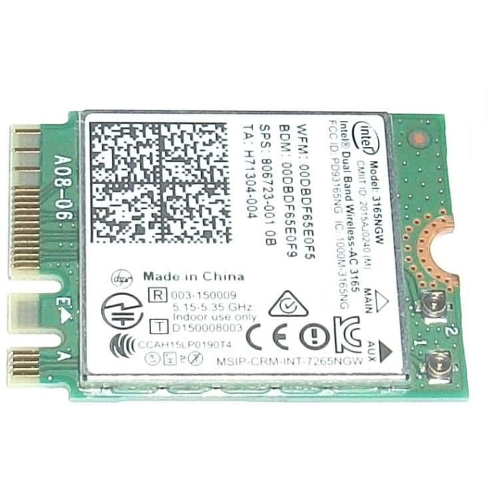 Wifi адаптер Intel Dual Band Wireless-AC 3165 Bluetooth 4.2 за HP 250 G5 Pavilion 14-al ProBook 430 G3 450 G3