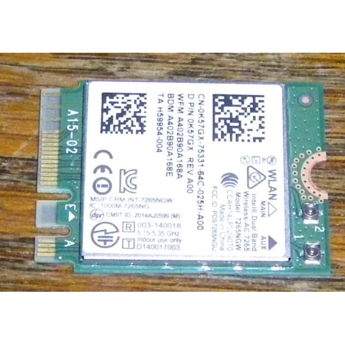Wifi адаптер Intel Dual Band Wireless-AC 7265 802.11ac от HP Elitebook 840 G2 Probook 450 G4 455 G4